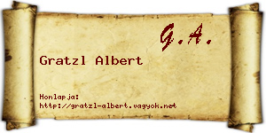 Gratzl Albert névjegykártya